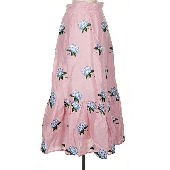 Kiel James Patrick Hydrangea Linen Skirt in Pink 4 - Picture 3 of 4